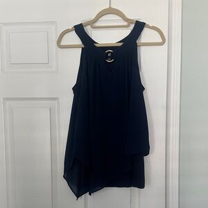 Iz Byer Navy Blue Sleeveless Blouse